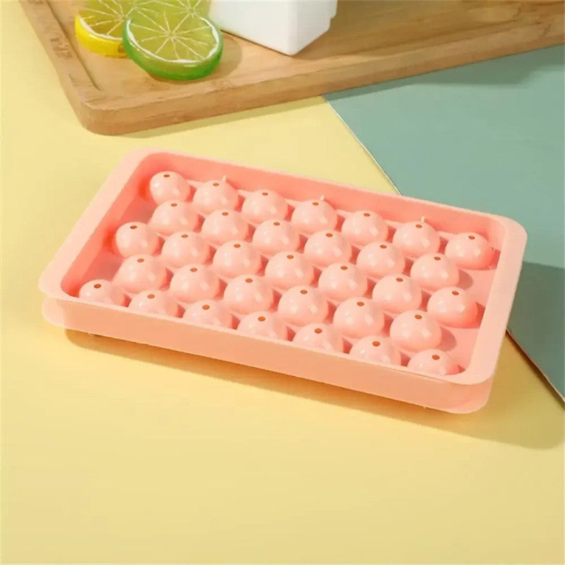 Round Ice Cube Tray Reusable Silicone Ice Ball Maker