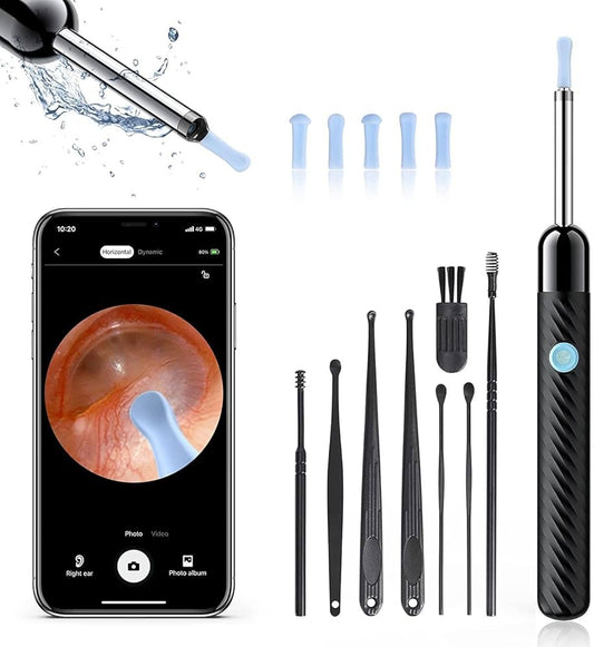 Ear Cleaner High Precision Ear Wax Removal Tool with Camera LED Light Wireless Otoscope